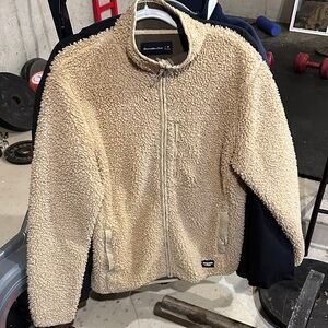 Abercrombie & Fitch Tan Sherpa Fleece Jacket